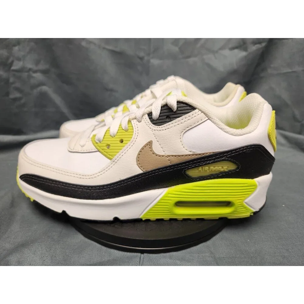 Nike Boys Air Max 90 (GS) Sneakers White Khaki Cyber Size 6 DISPLAY MODEL! - Picture 5 of 12
